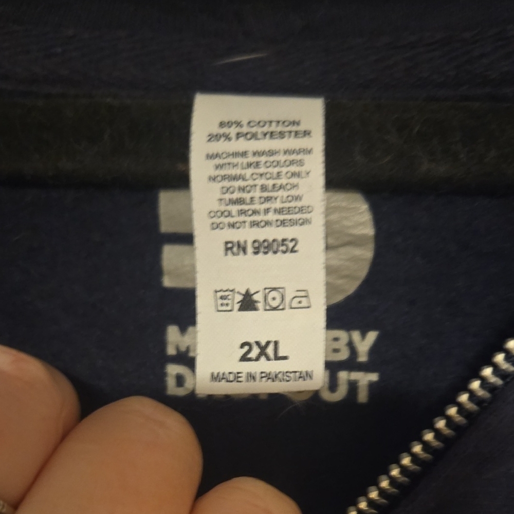 Men's Navy Zip-Up Sweater - Picture 5 of 6